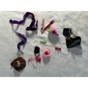 Vintage Doll Accessories Lot Multicolor Pieces Dress Hat Bags